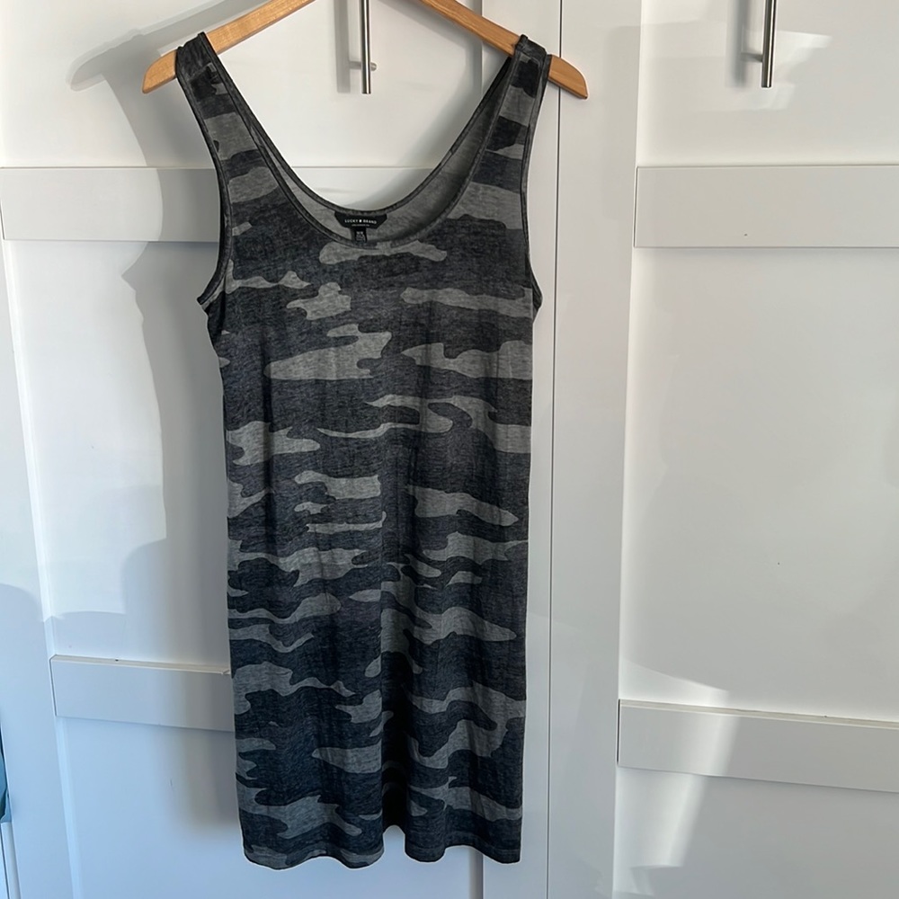 Lucky Brand gray Camo dress. Size Medium.